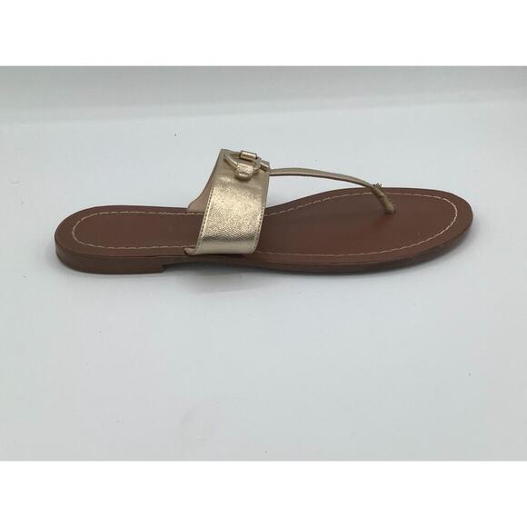 Kate Spade Size 9 Gold Sandals Spade Buckle VGUC - Picture 6 of 8